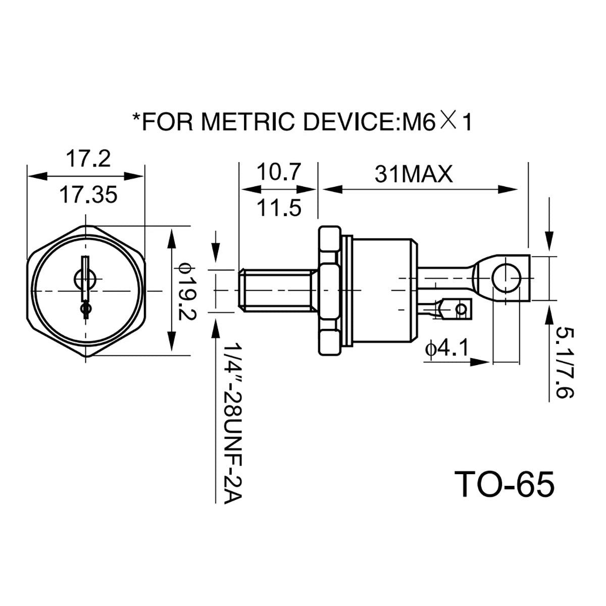 Tyristor Stud 40A 50A TO65 Spiral SCR 1200V
