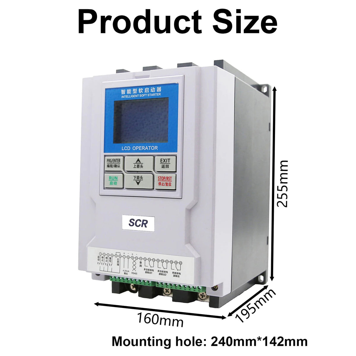 APR3H SCR controller product size and mounting dimensions