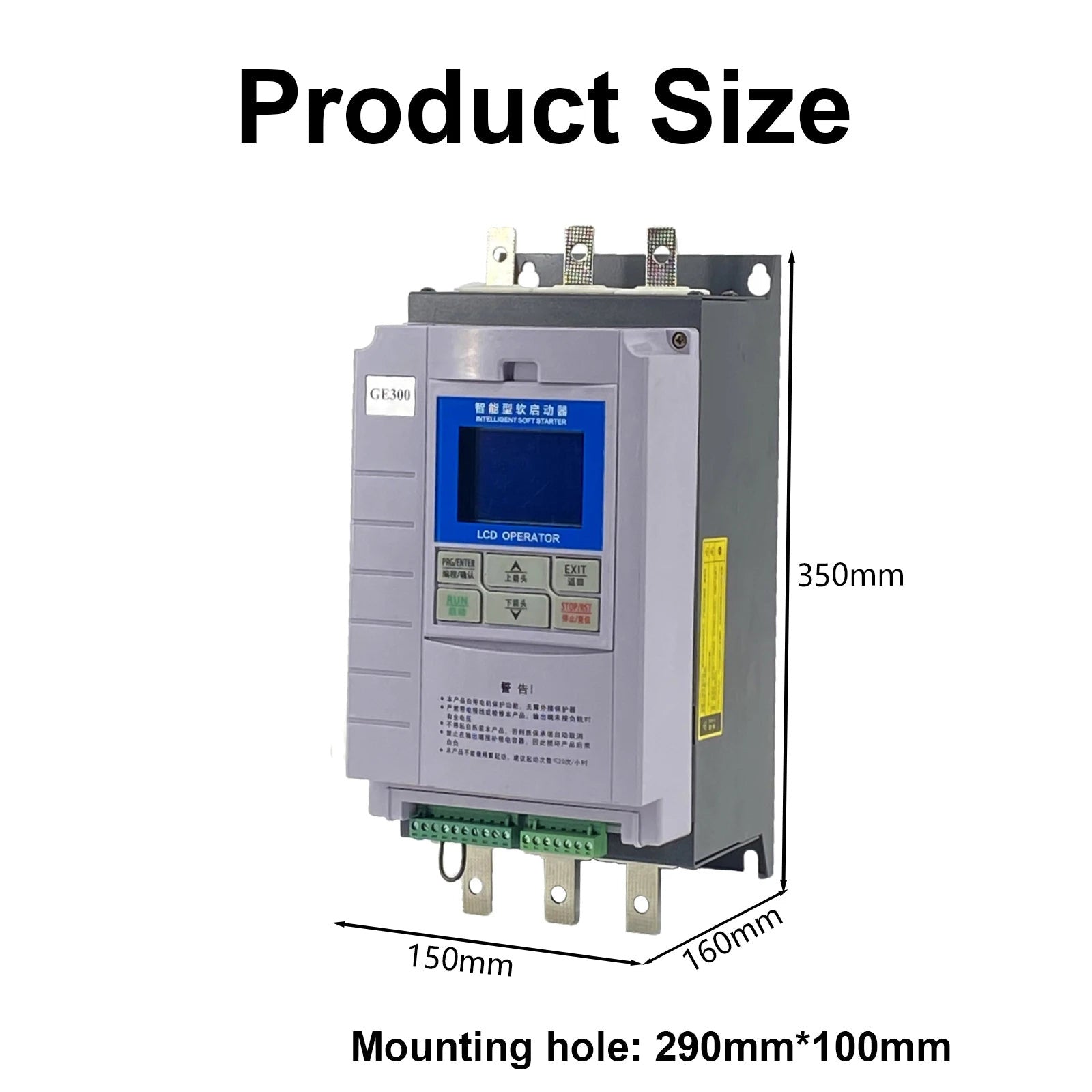 11kW Built-in Bypass Soft Starter 23A 15hp 380V 3-Phase 50/60Hz