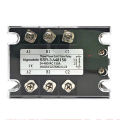 AC-AC SSR 150A 3-Phase Solid State Relay, Input AC 70-280V, Output AC 24-480V