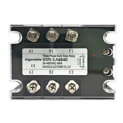 AC-AC SSR 40A 3-Phase Solid State Relay, Input AC 70-280V, Output AC 24-480V