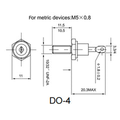 Diode Stud 6A 12A 16A 25A DO4, HF Positive, HFR Negative, Battery Charging Blocking Diode