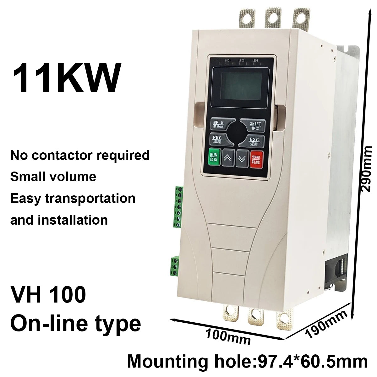 11kW Online Soft Starter 23A 15hp 380V Small Type 3-phase 50/60Hz