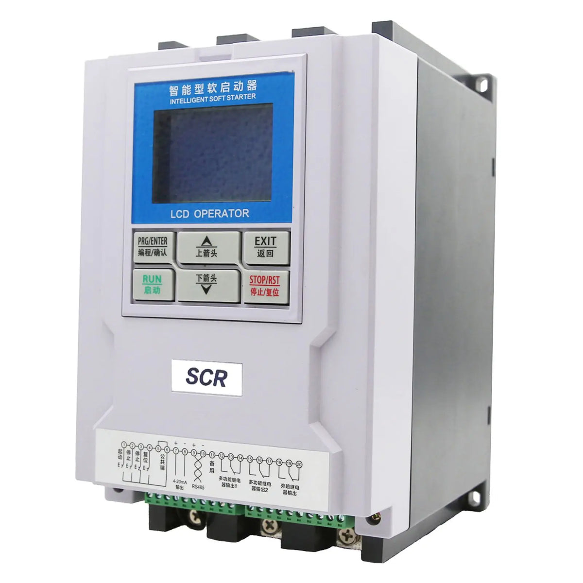 Three phase SCR power regulator with LCD operator panel