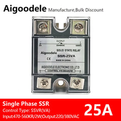 SSVR 25A 1-Phase Solid State Voltage Regulator, Input Potentiometer, Output AC 0 To 220V