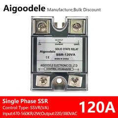 SSVR 120A 1-Phase Solid State Voltage Regulator, Input Potentiometer, Output AC 0 To 220V